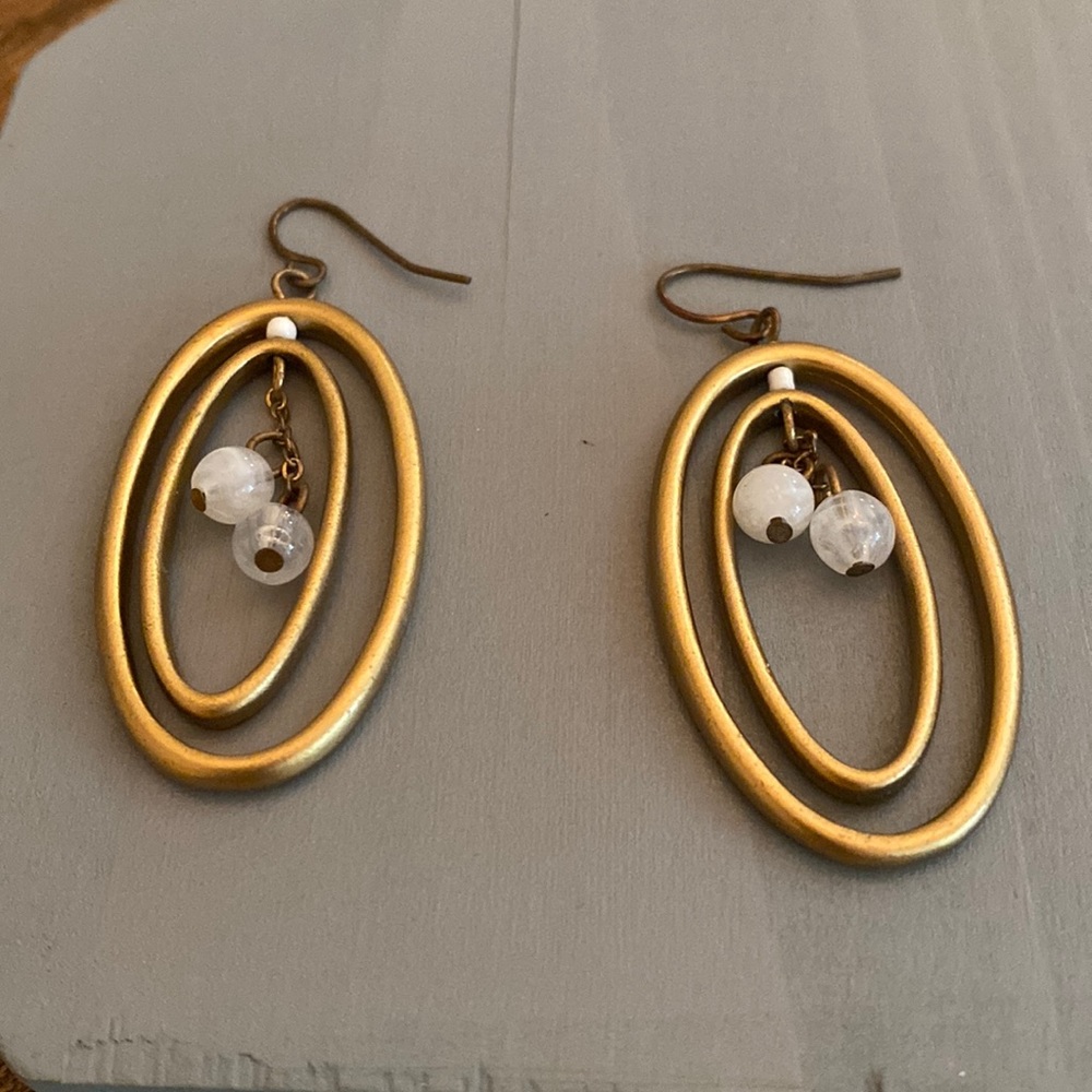 Gold & White Earrings!